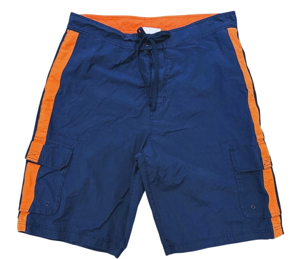 VTG 90s Northcrest Mens Cargo Shorts 38 Navy Utility Y2K Outdoor Gorpcore Retro